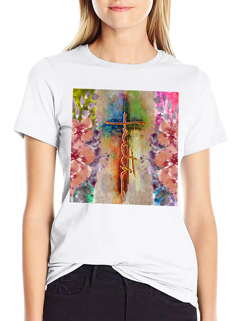 Faith Cross Floral Graphic Tee