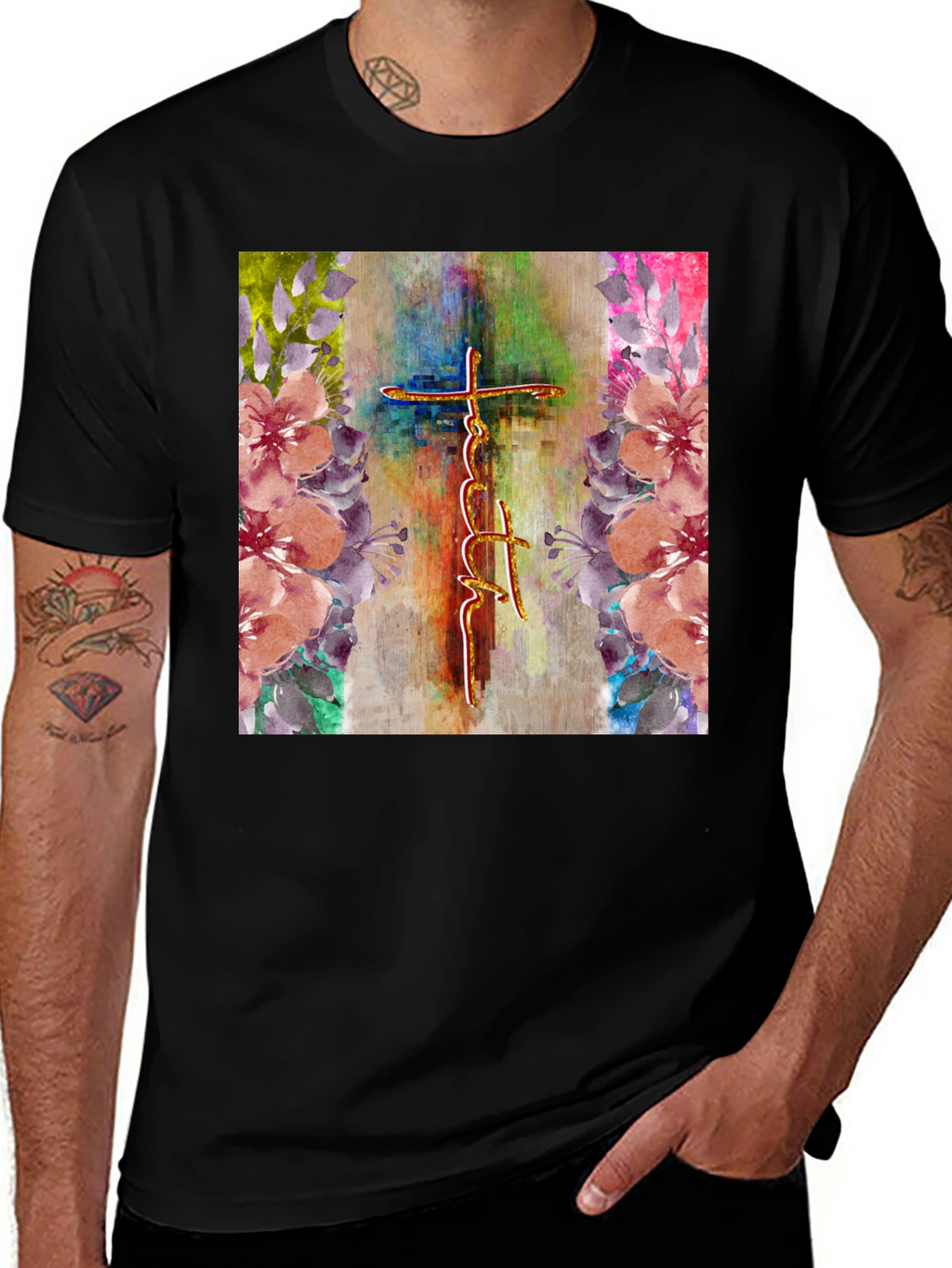 Faith Cross Floral Graphic Tee