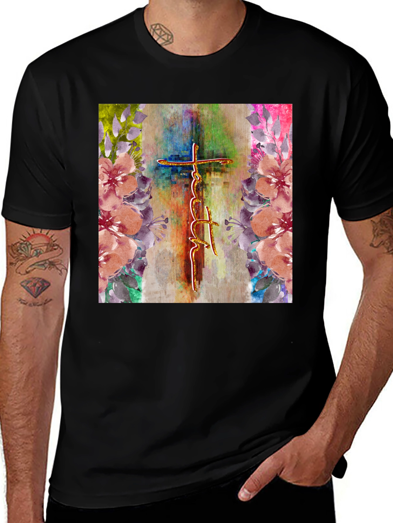Faith Cross Floral Graphic Tee