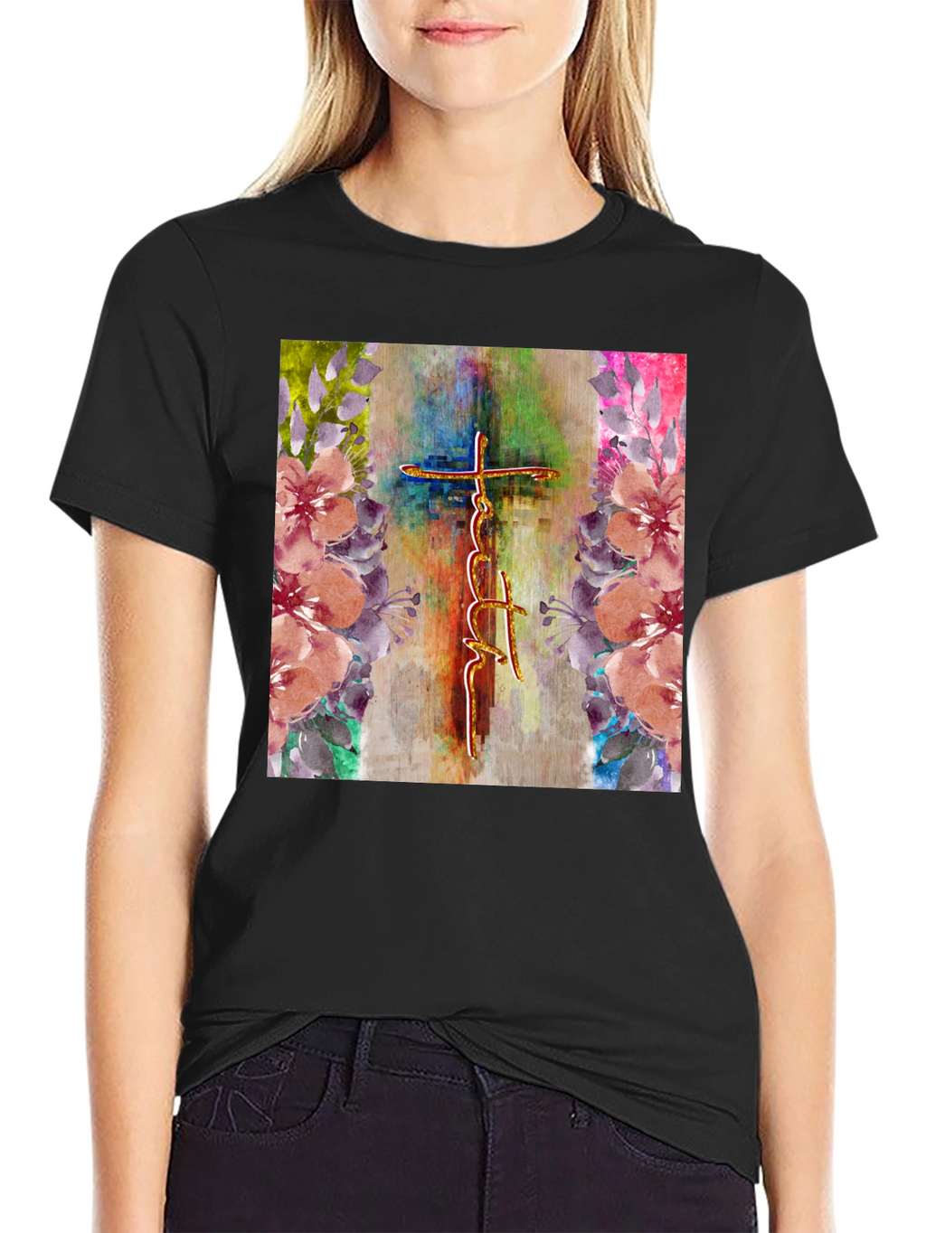 Faith Cross Floral Graphic Tee