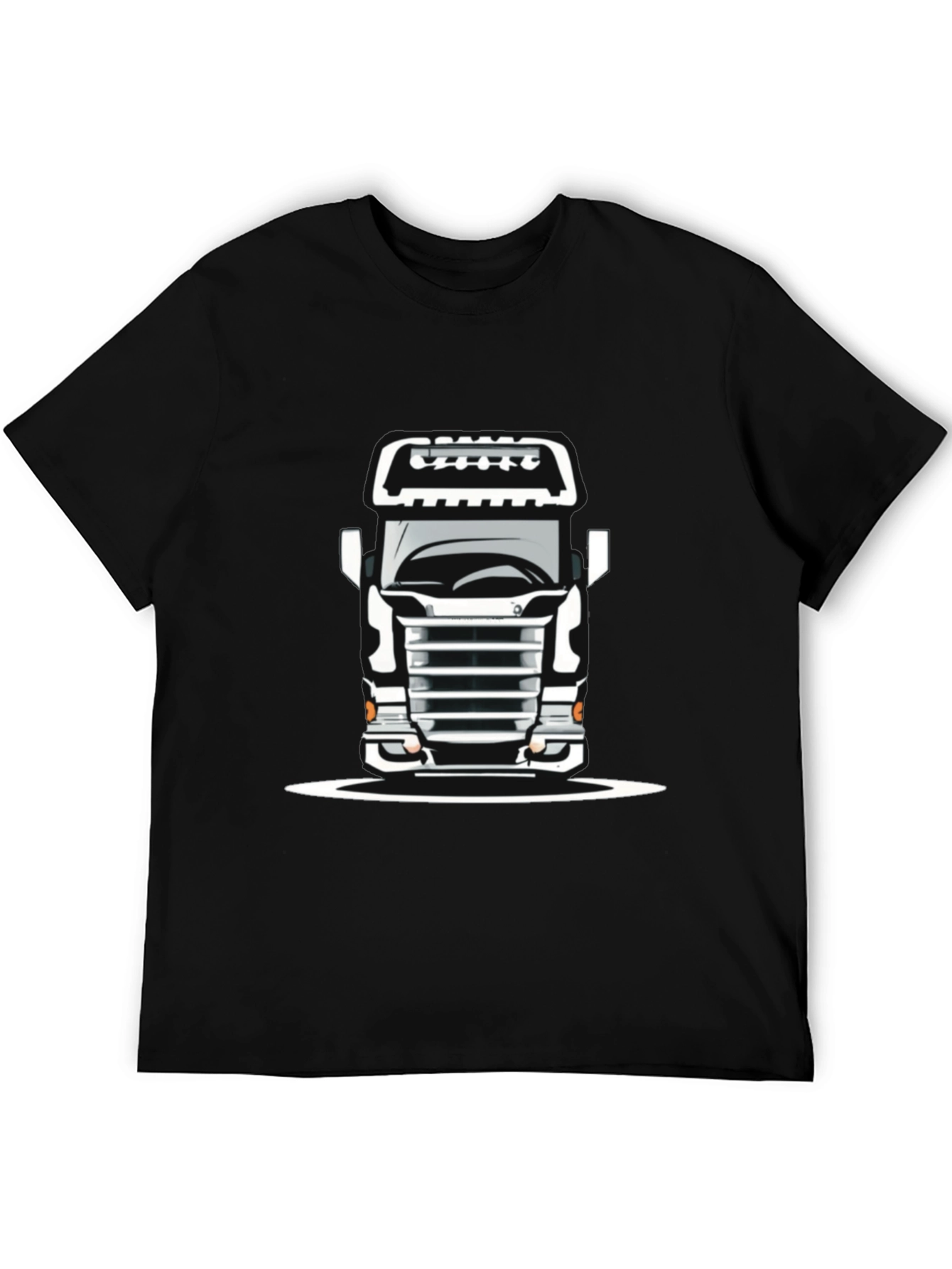 Truck Graphic Tee - Bold Black Cotton T-Shirt