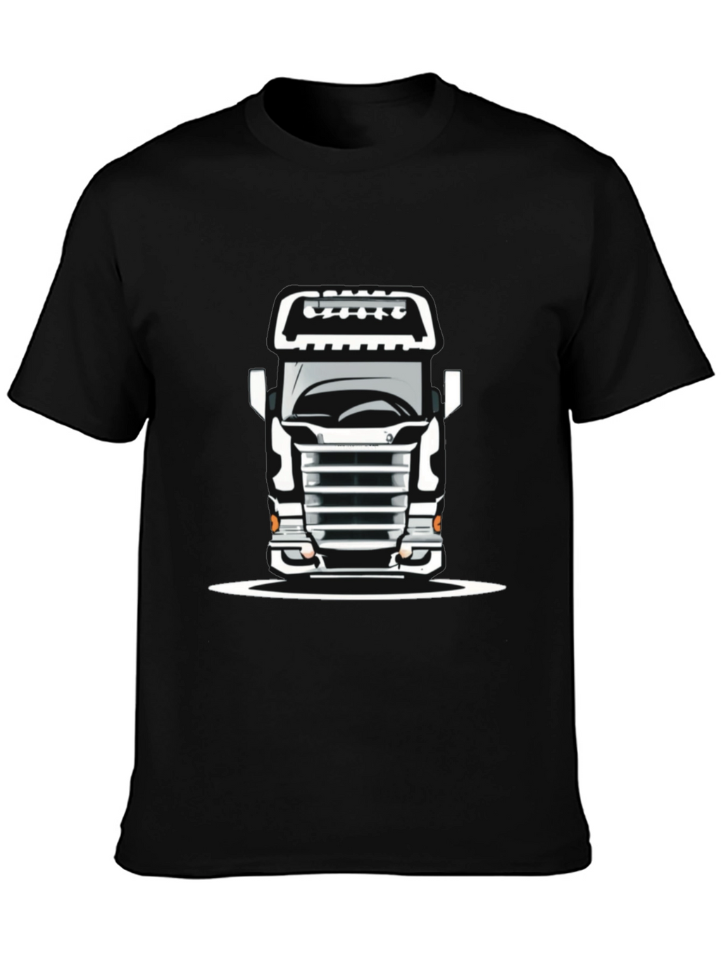 Truck Graphic Tee - Bold Black Cotton T-Shirt