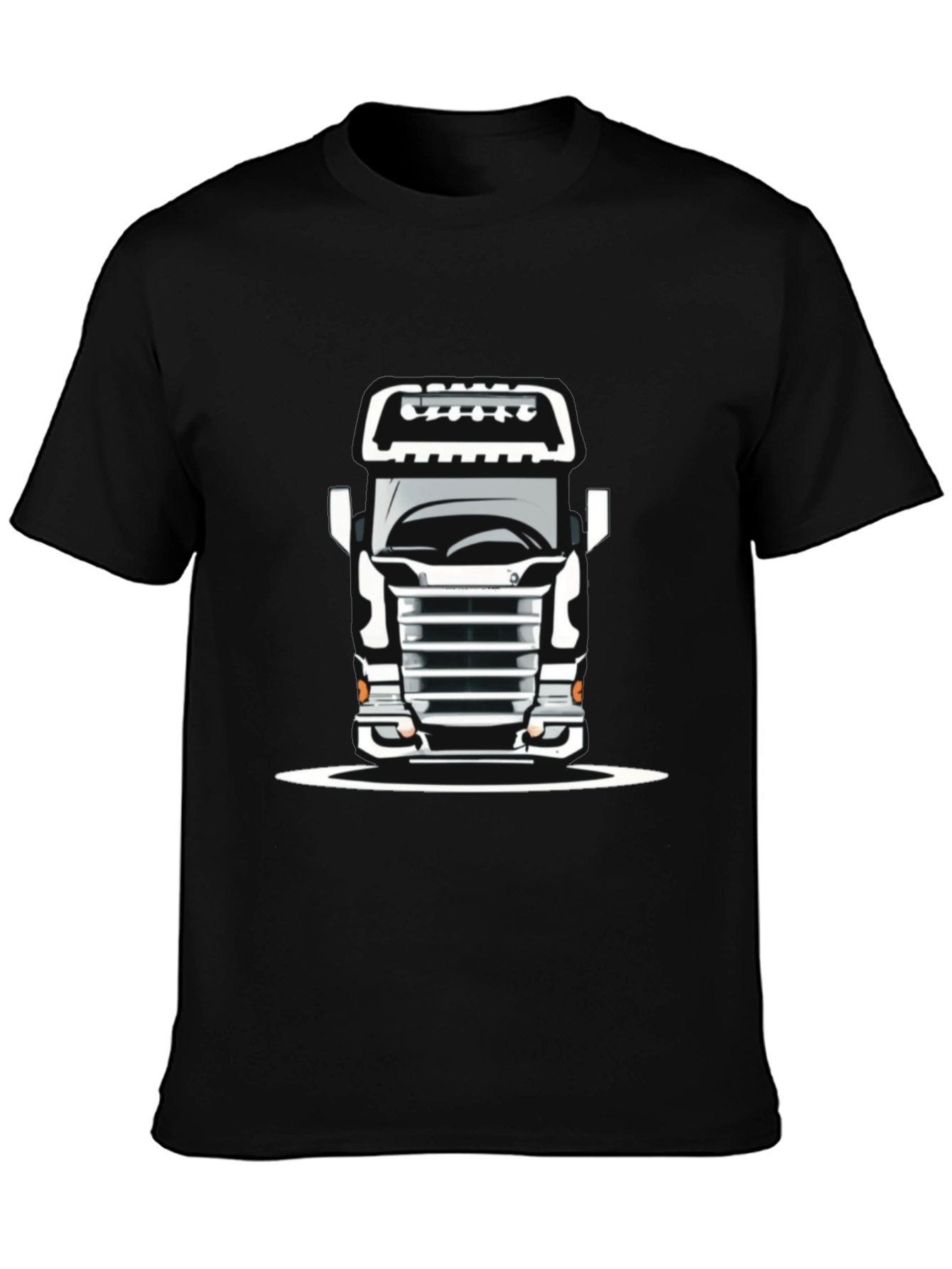 Truck Graphic Tee - Bold Black Cotton T-Shirt