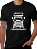 Truck Graphic Tee - Bold Black Cotton T-Shirt