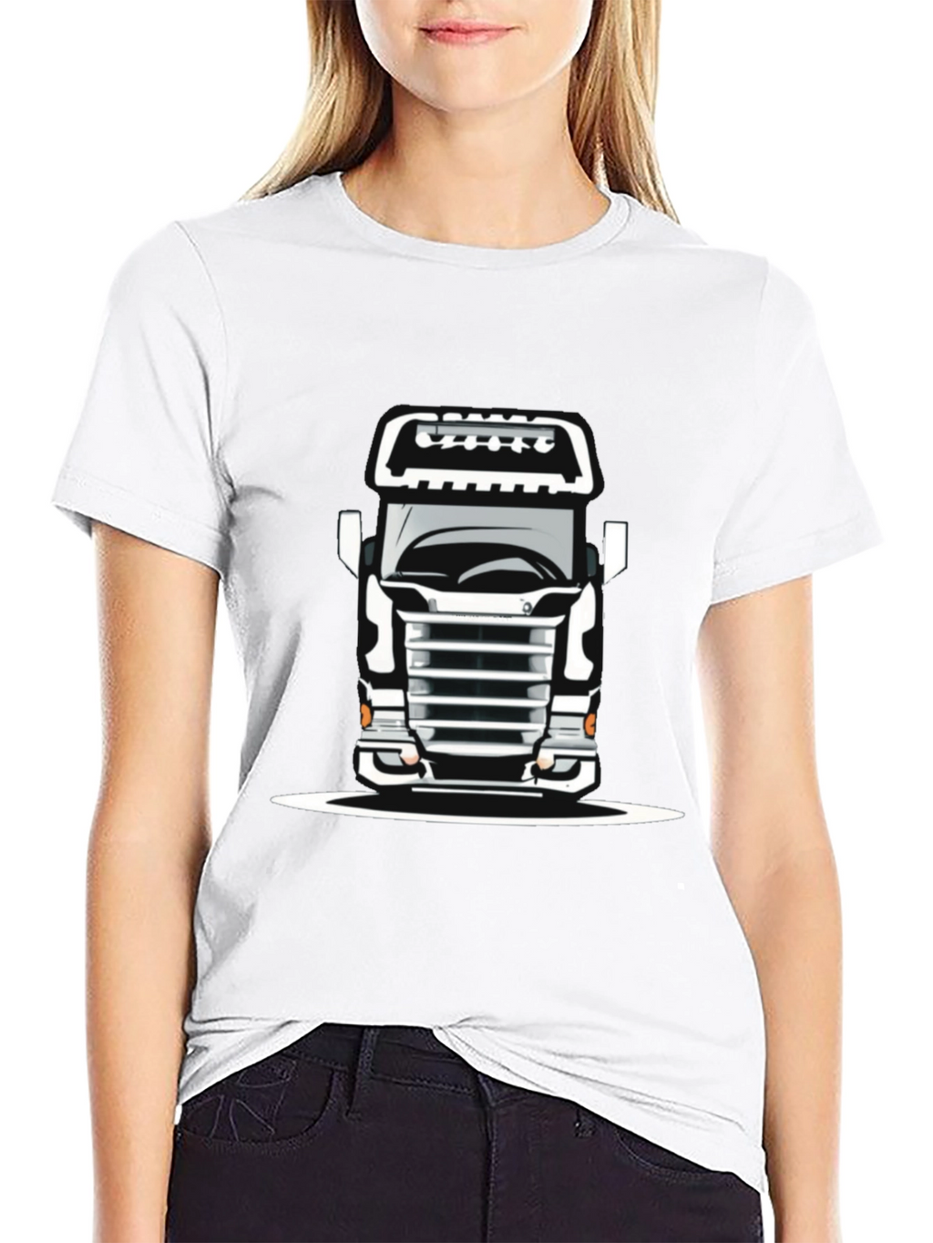 Truck Graphic Tee - Bold Black Cotton T-Shirt