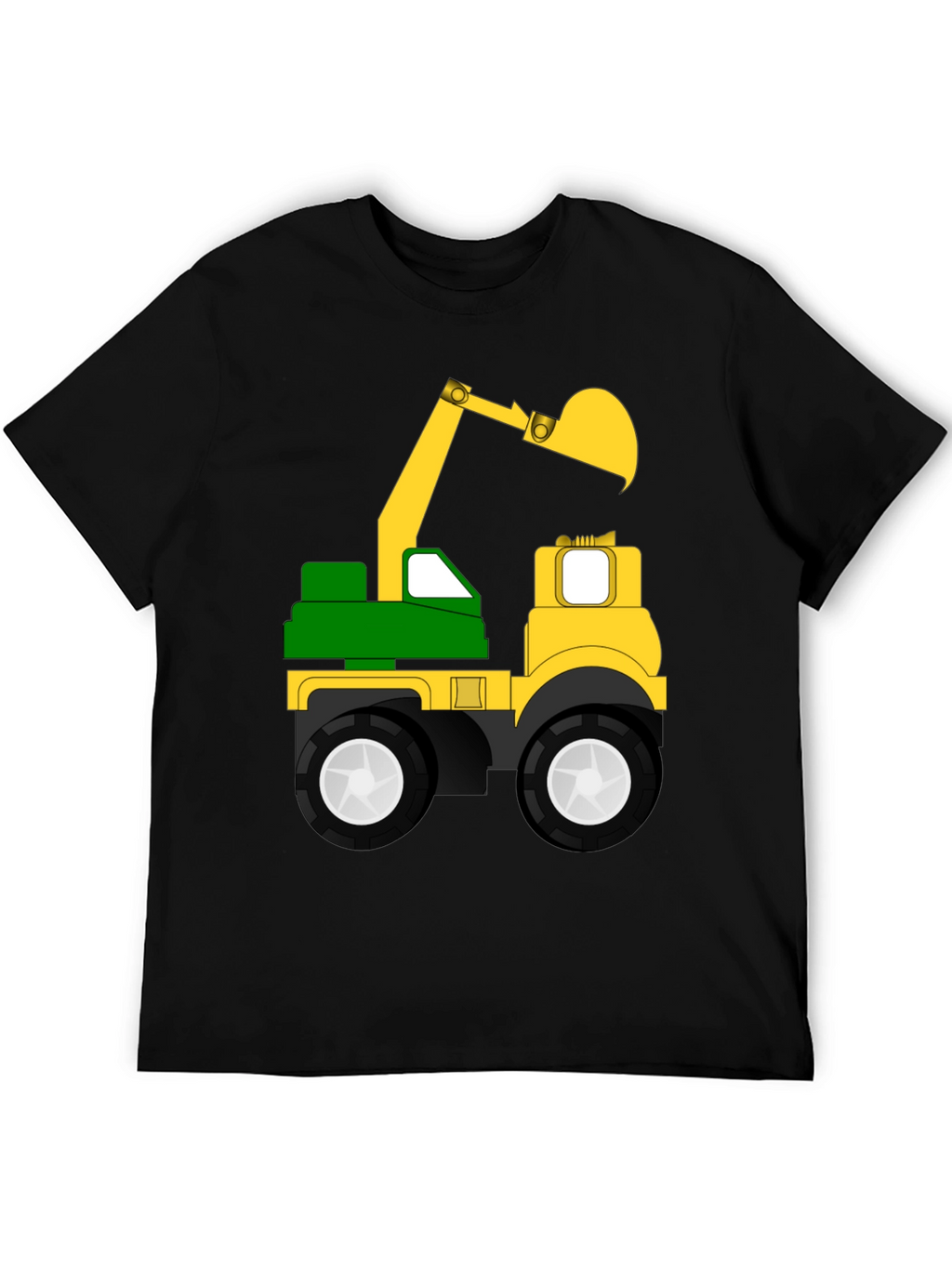 Kids Excavator Truck Graphic Tee - Black
