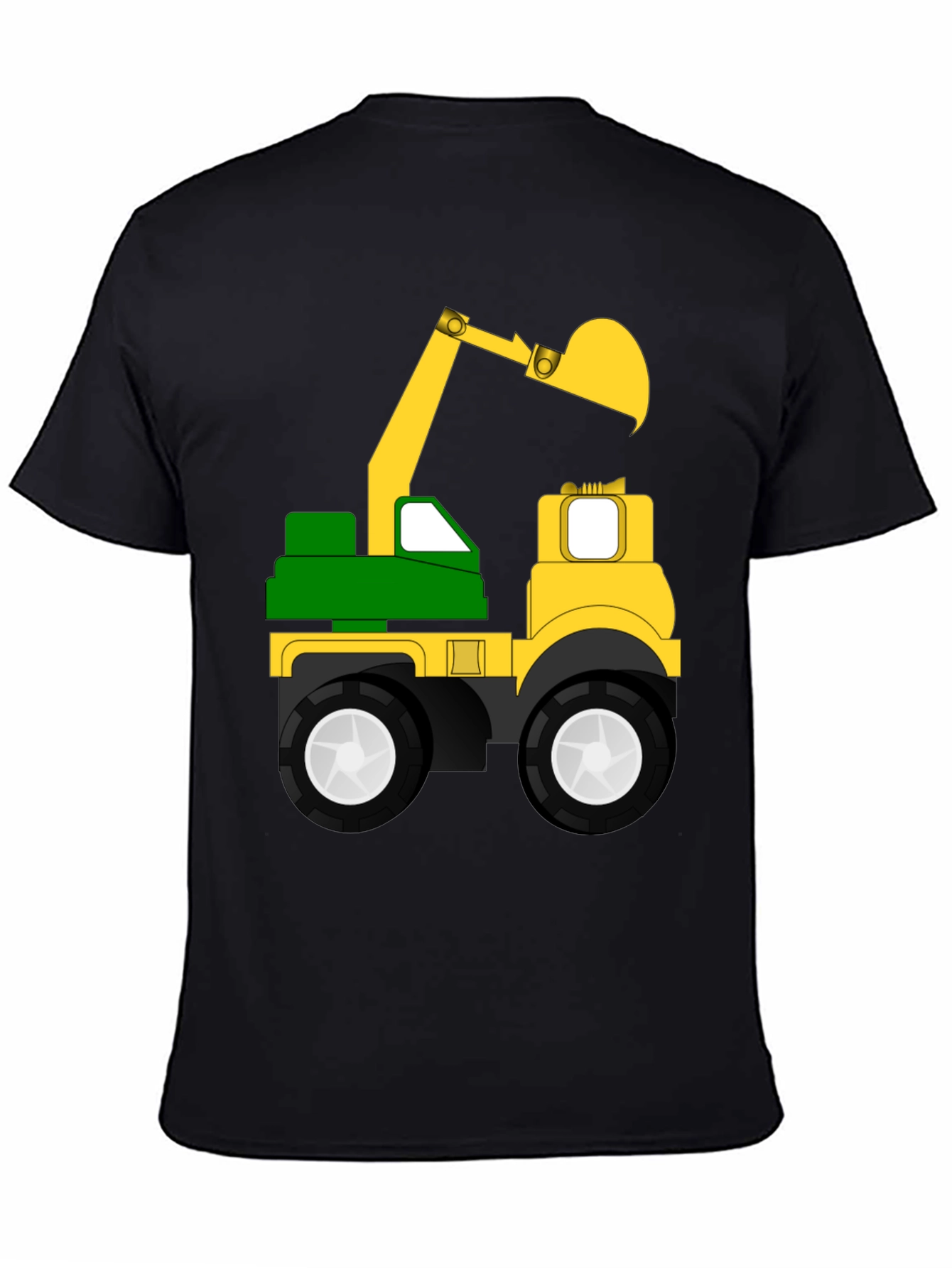 Kids Excavator Truck Graphic Tee - Black