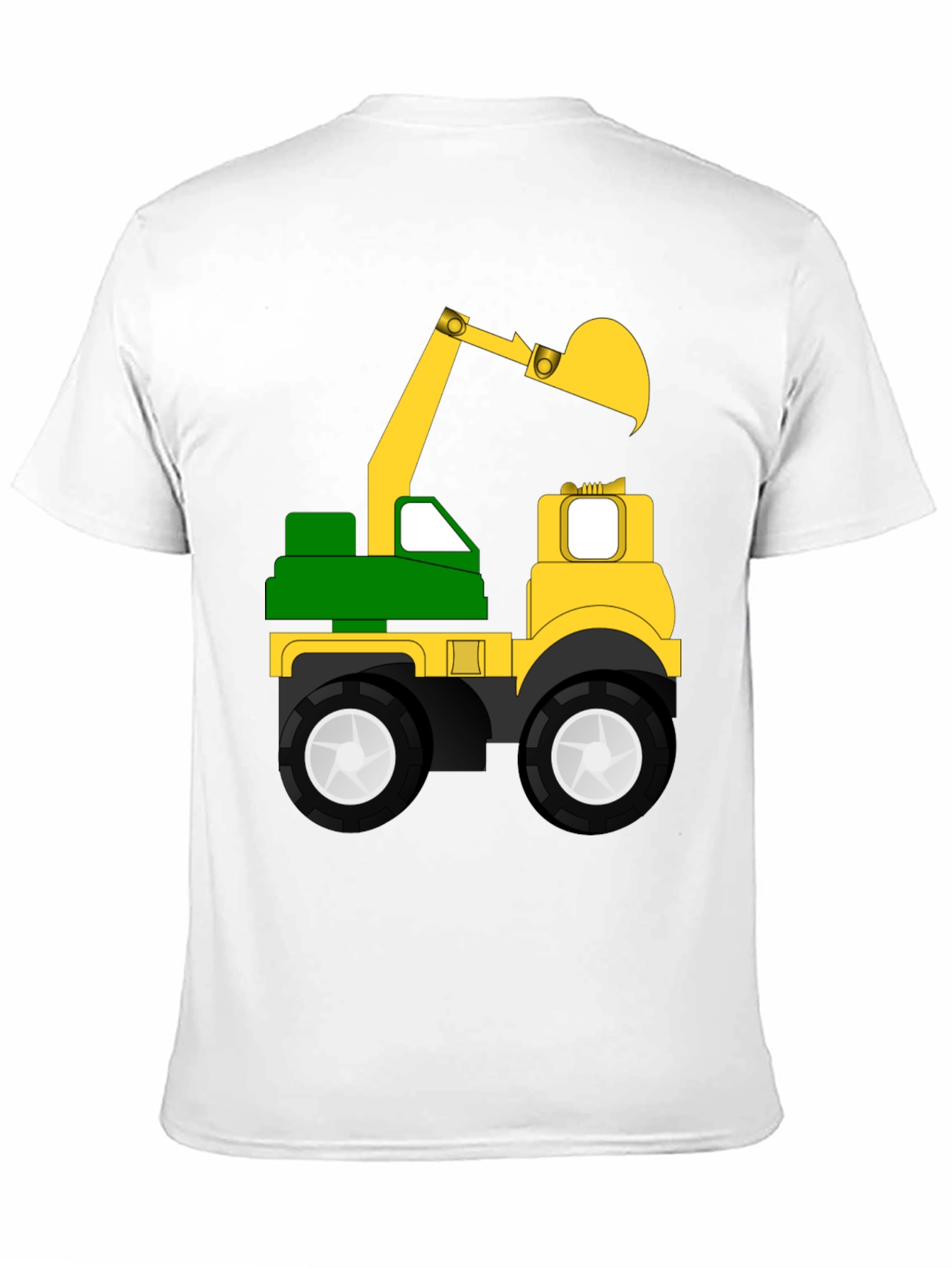 Kids Excavator Truck Graphic Tee - Black