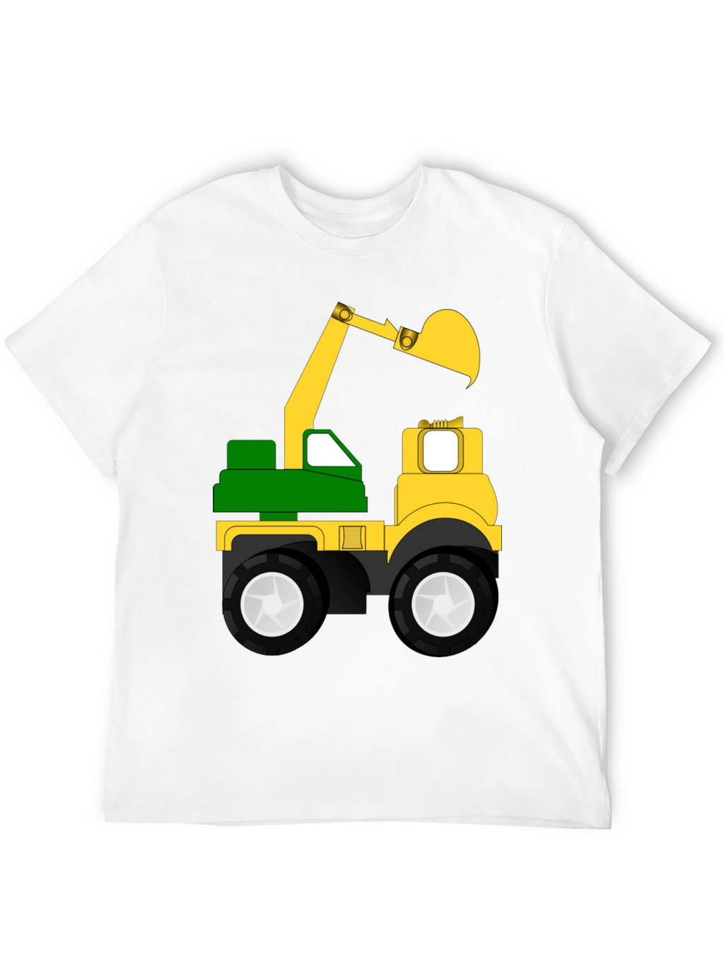 Kids Excavator Truck Graphic Tee - Black