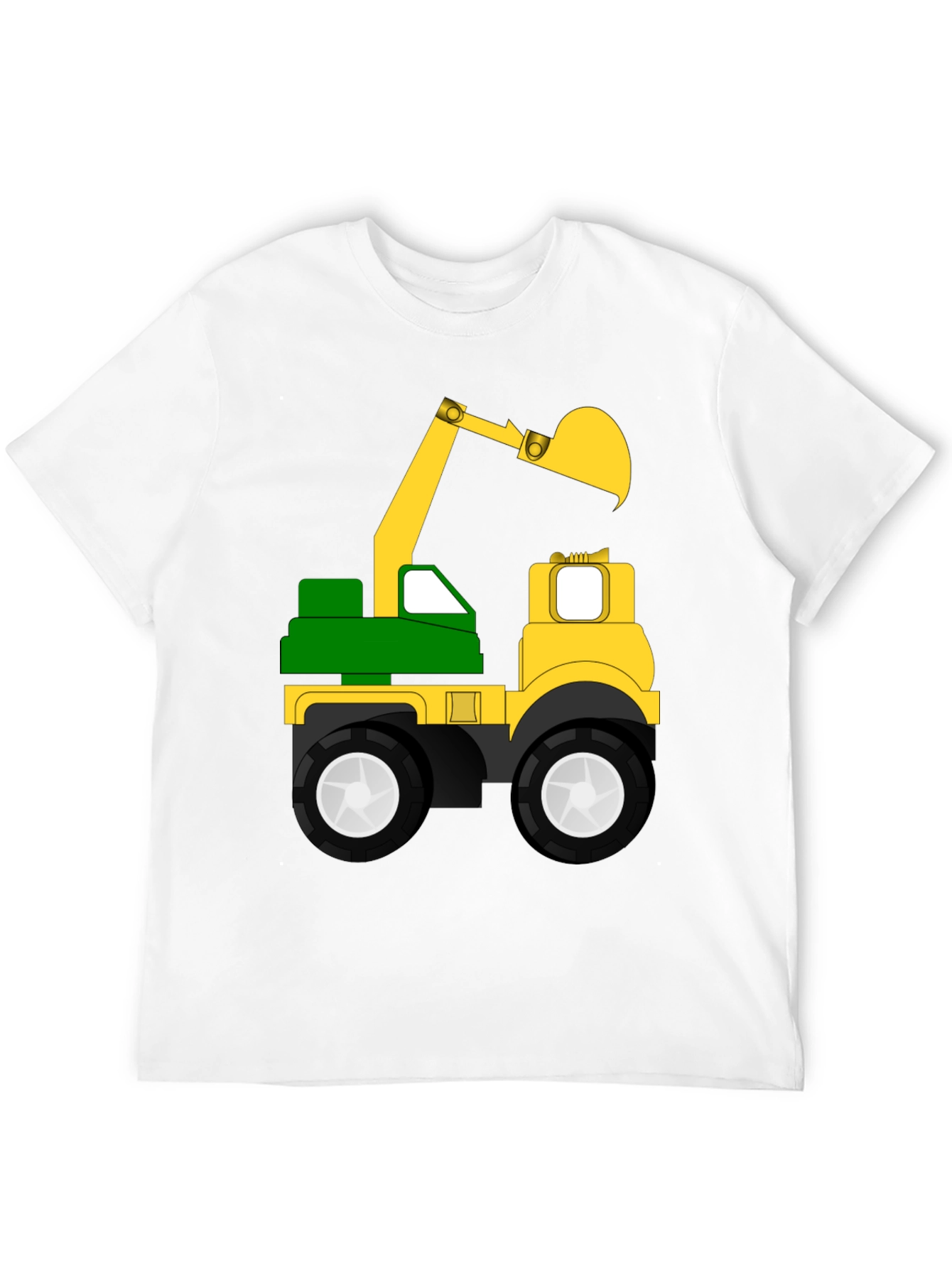 Kids Excavator Truck Graphic Tee - Black