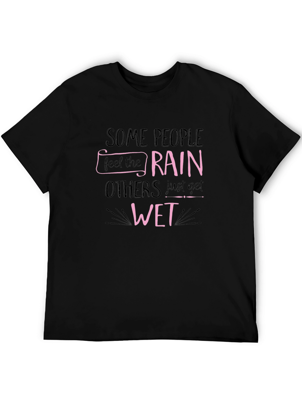 Rain & Wet Graphic Tee - Black Cotton T-Shirt