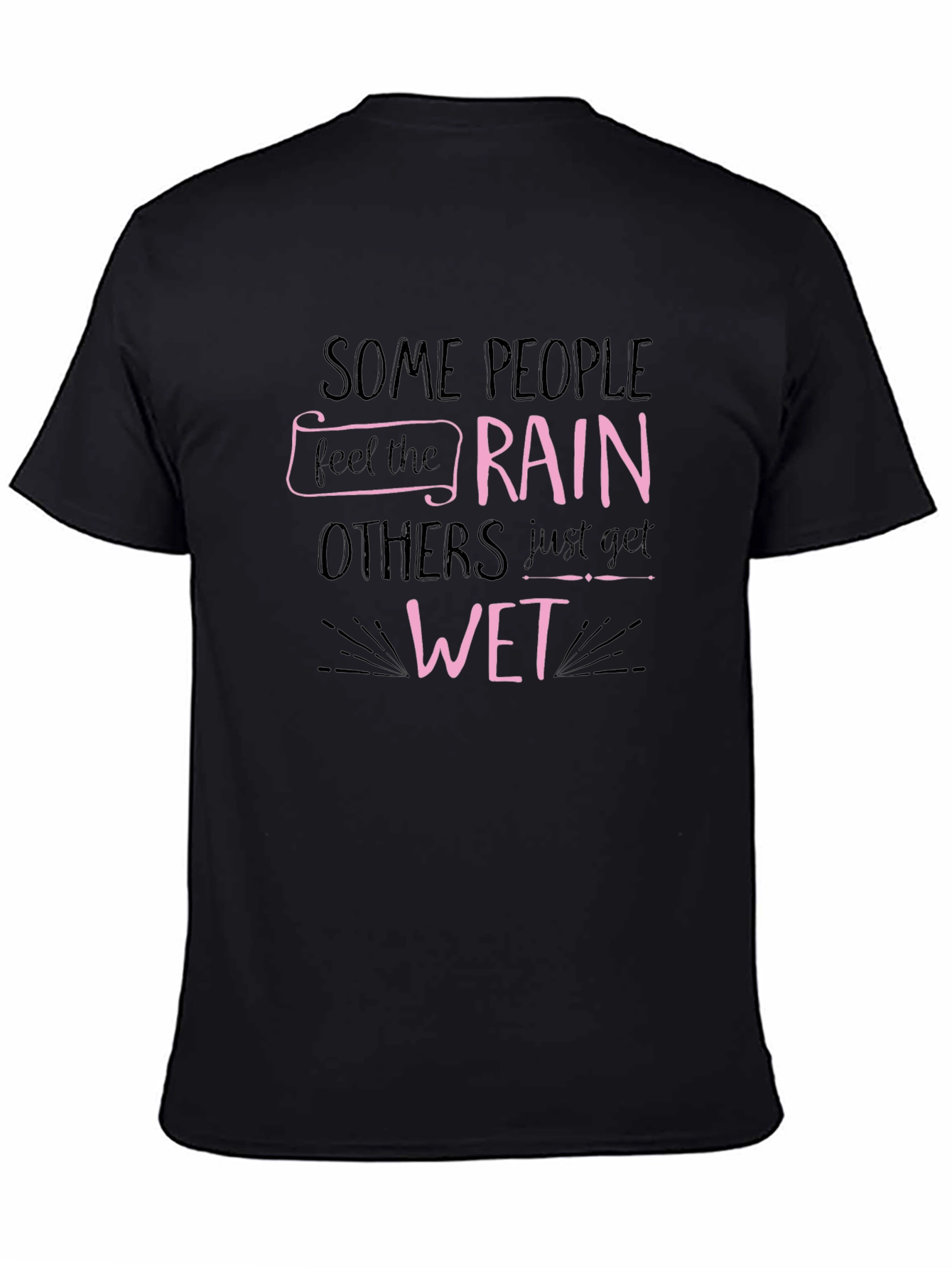 Rain & Wet Graphic Tee - Black Cotton T-Shirt