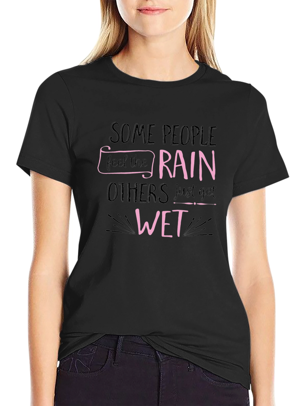 Rain & Wet Graphic Tee - Black Cotton T-Shirt