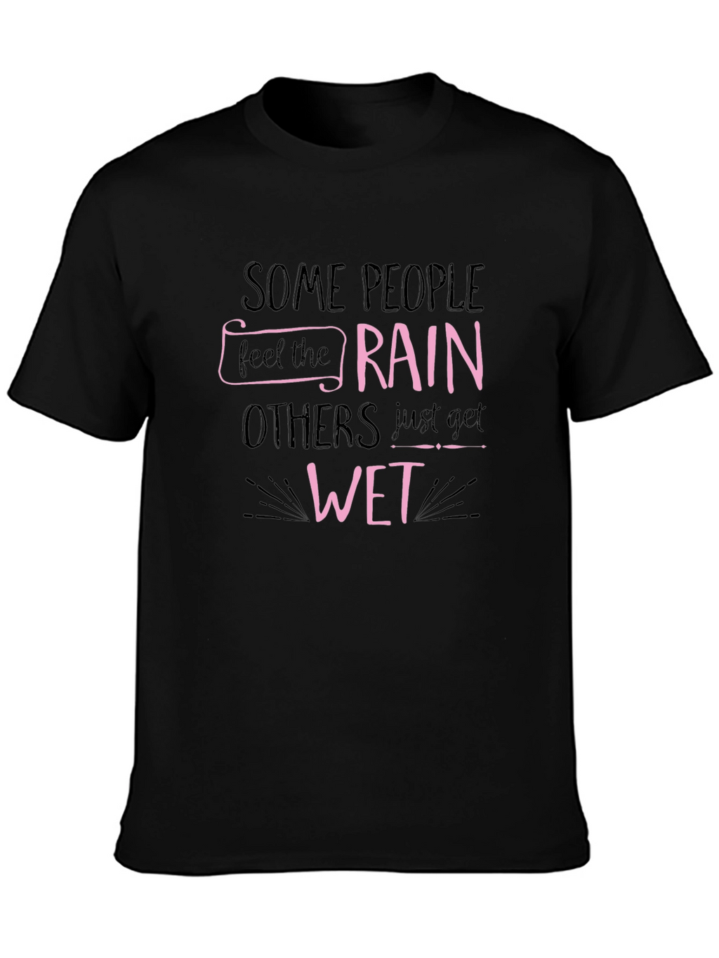 Rain & Wet Graphic Tee - Black Cotton T-Shirt