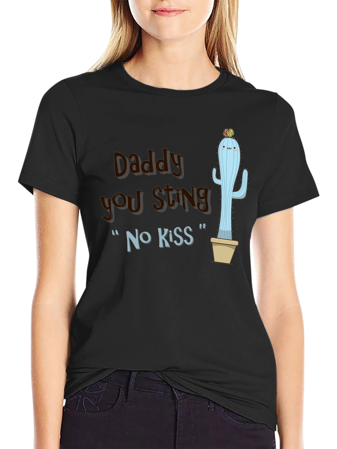 Daddy You Sting Cactus T-Shirt Novelty Humor Tee