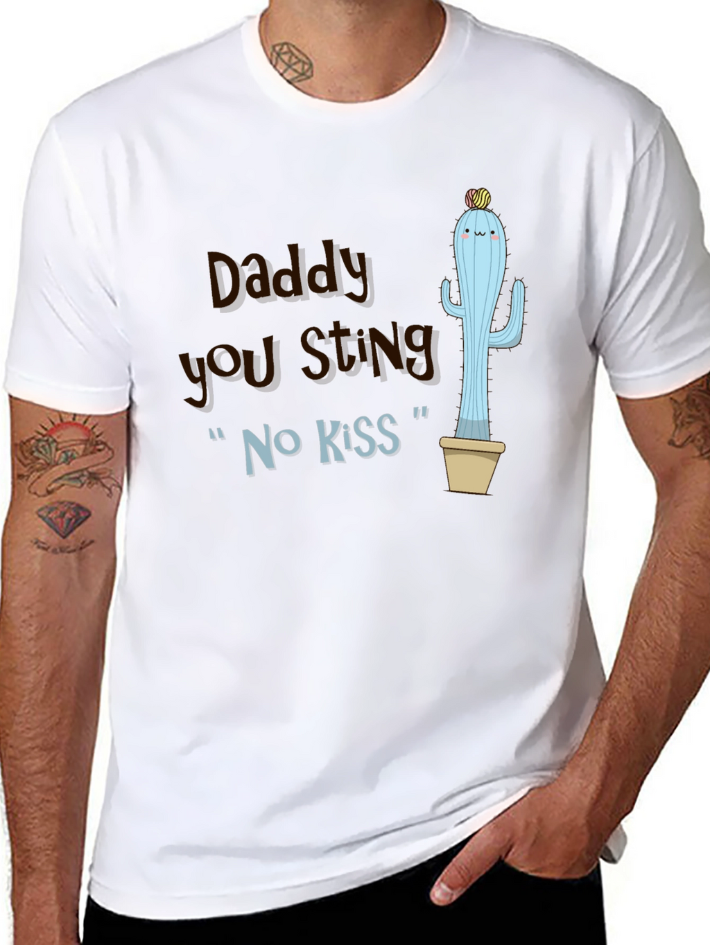 Daddy You Sting Cactus T-Shirt Novelty Humor Tee