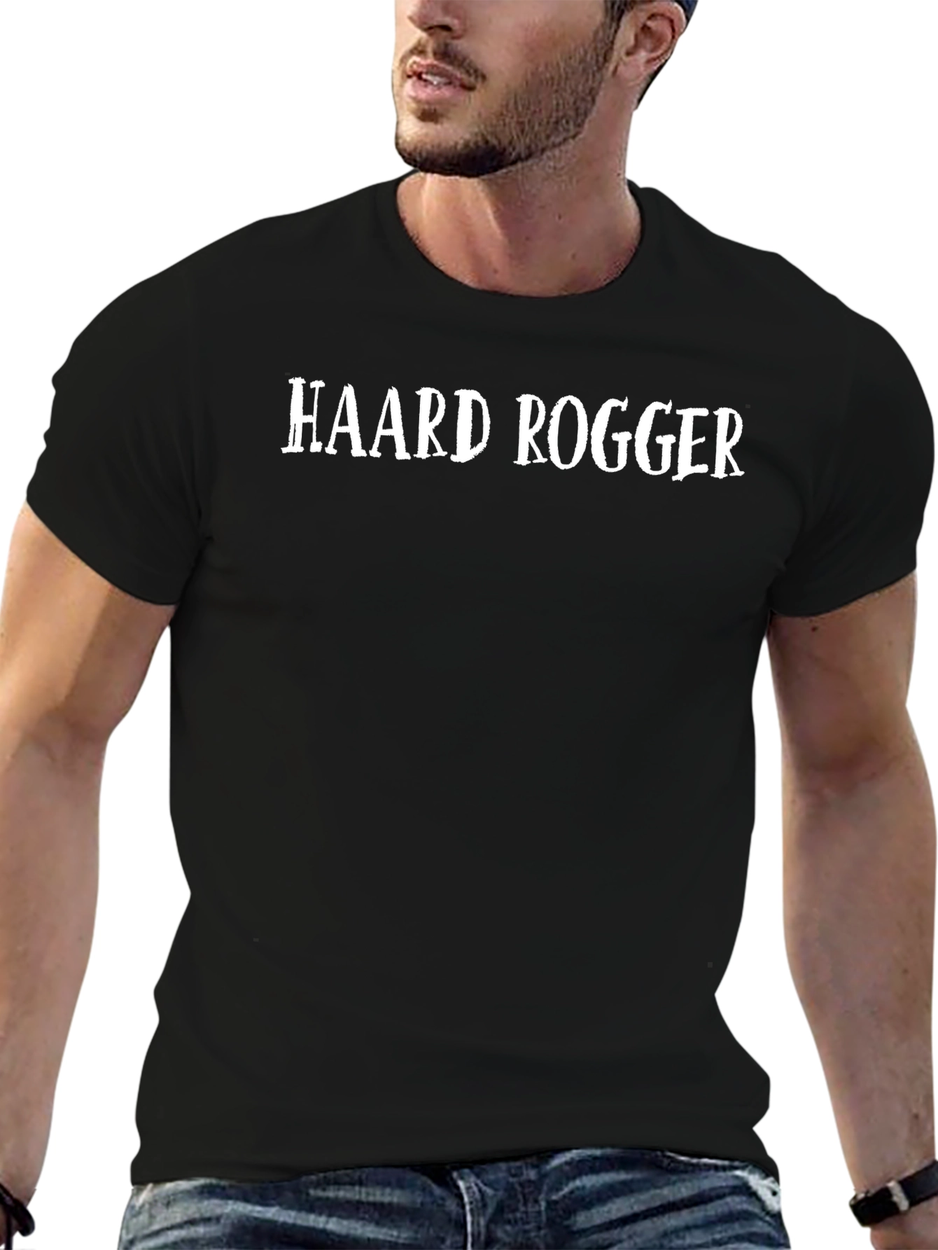 Haard Rogger Graphic Print Black T-Shirt