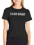 Haard Rogger Graphic Print Black T-Shirt