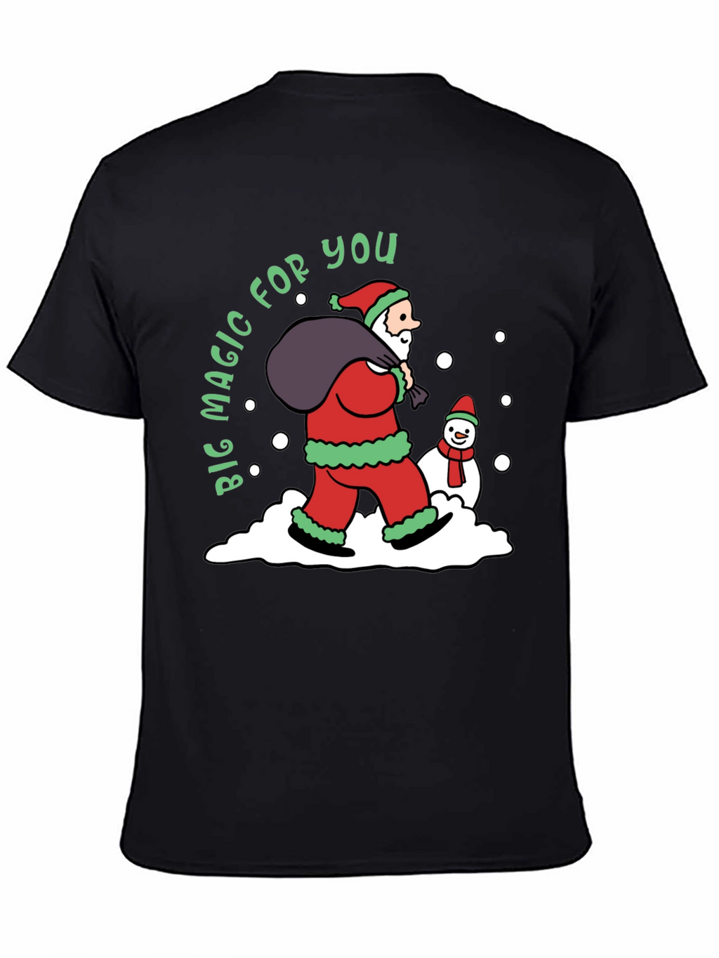 Christmas Magic T-Shirt Santa Claus & Snowman