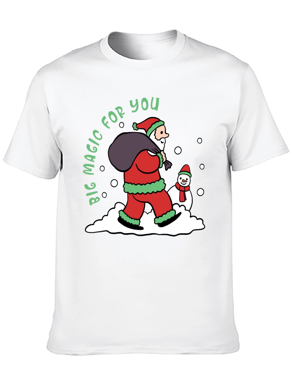 Christmas Magic T-Shirt Santa Claus & Snowman