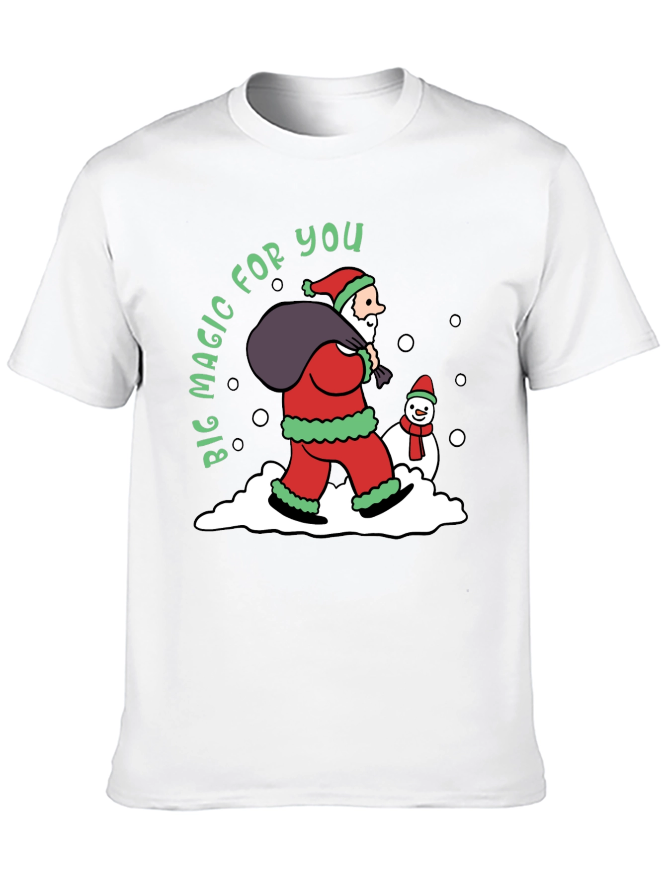 Christmas Magic T-Shirt Santa Claus & Snowman