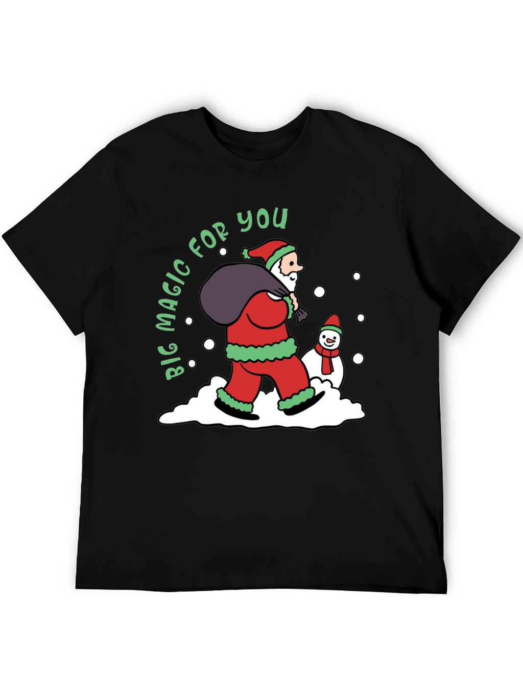 Christmas Magic T-Shirt Santa Claus & Snowman