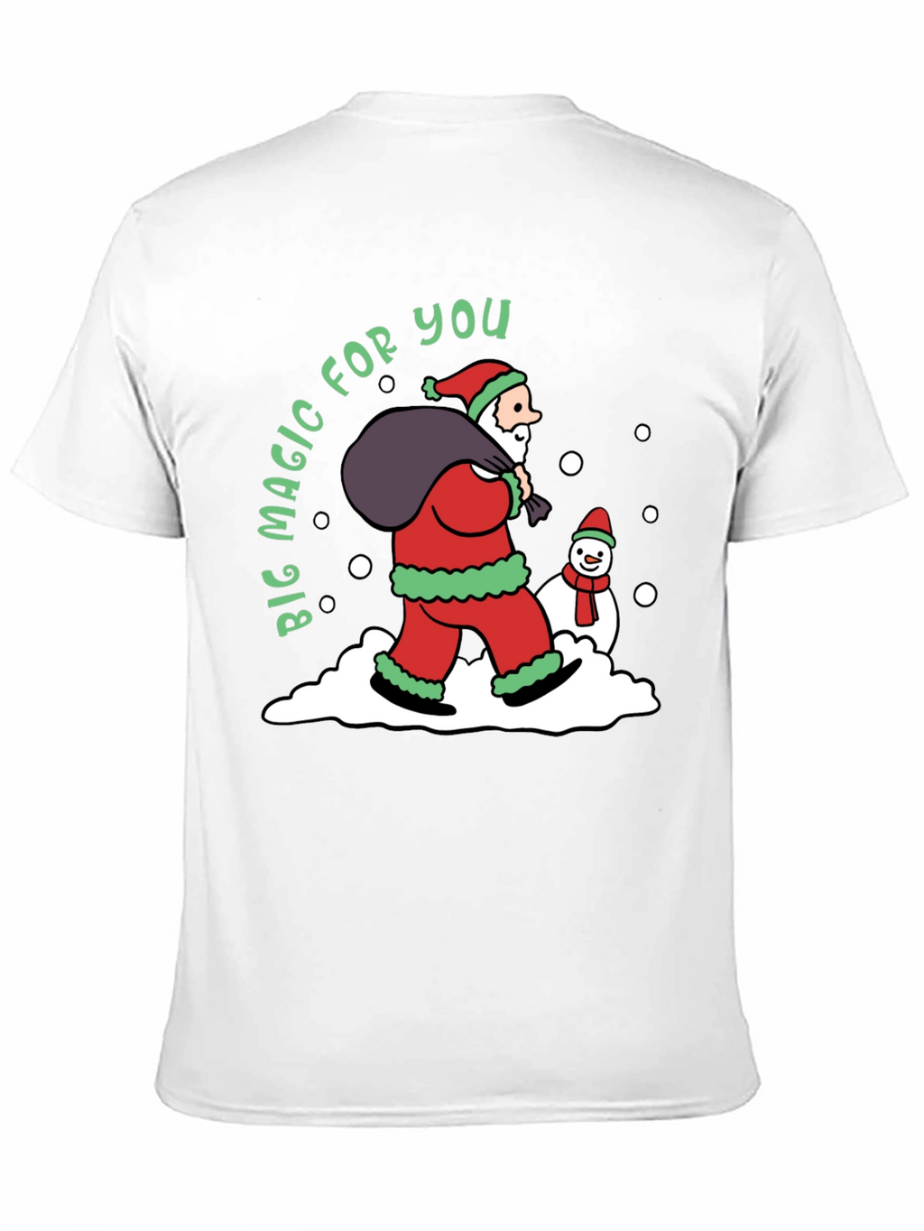 Christmas Magic T-Shirt Santa Claus & Snowman