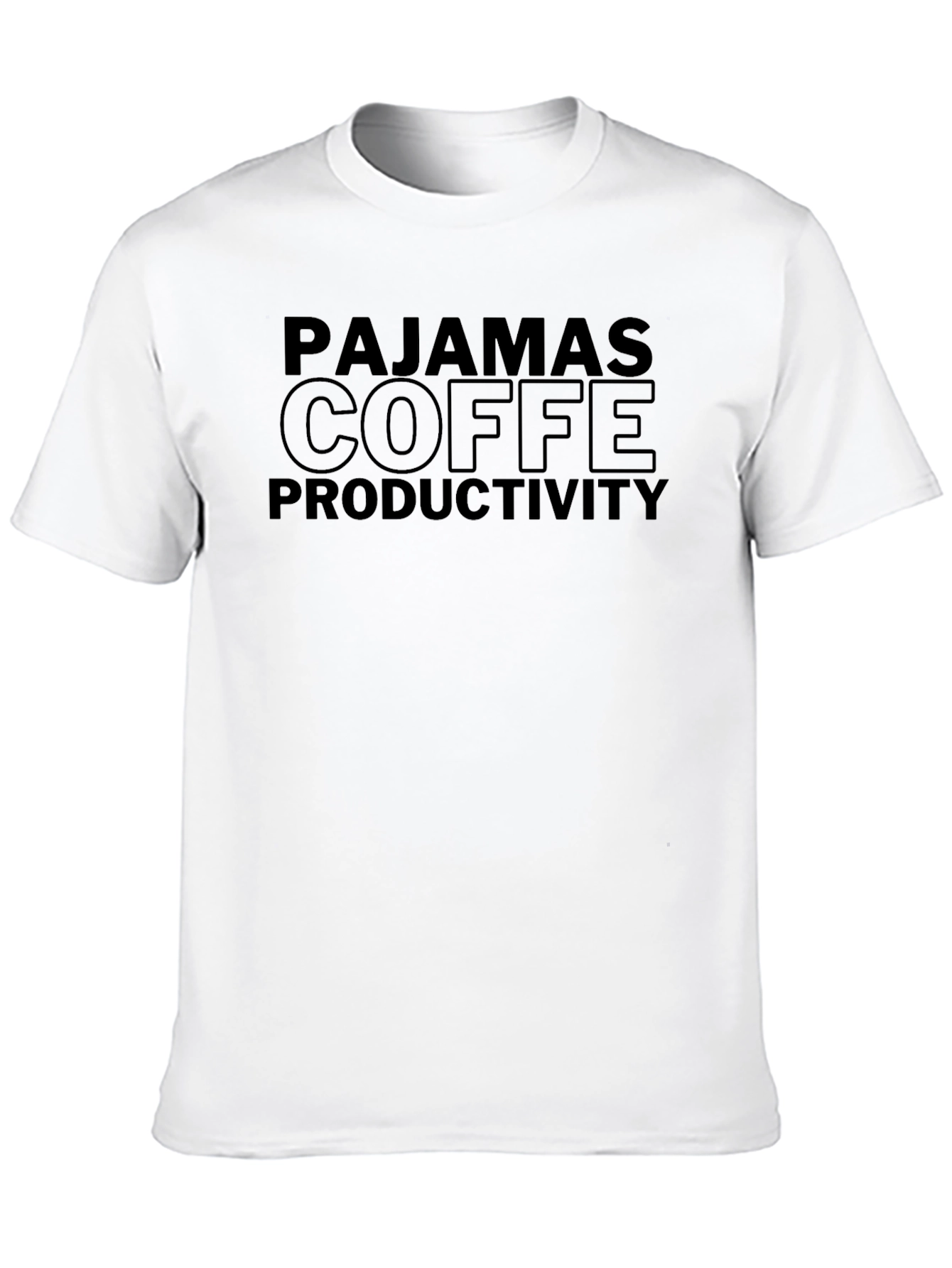 Pajamas Coffee Productivity Black T-Shirt