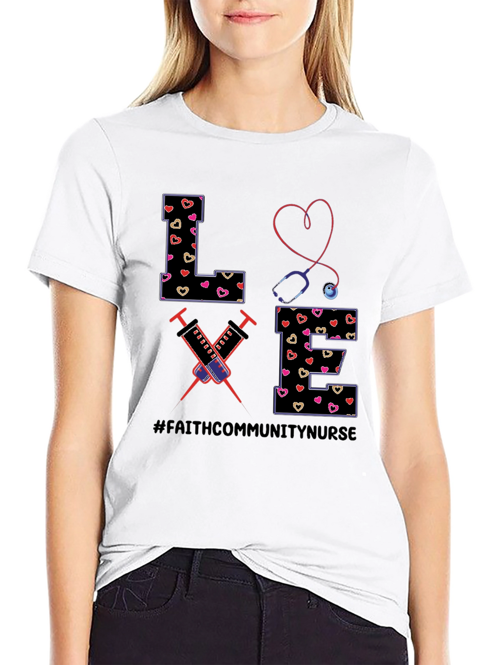 Faith Community Nurse Love Graphic T-Shirt
