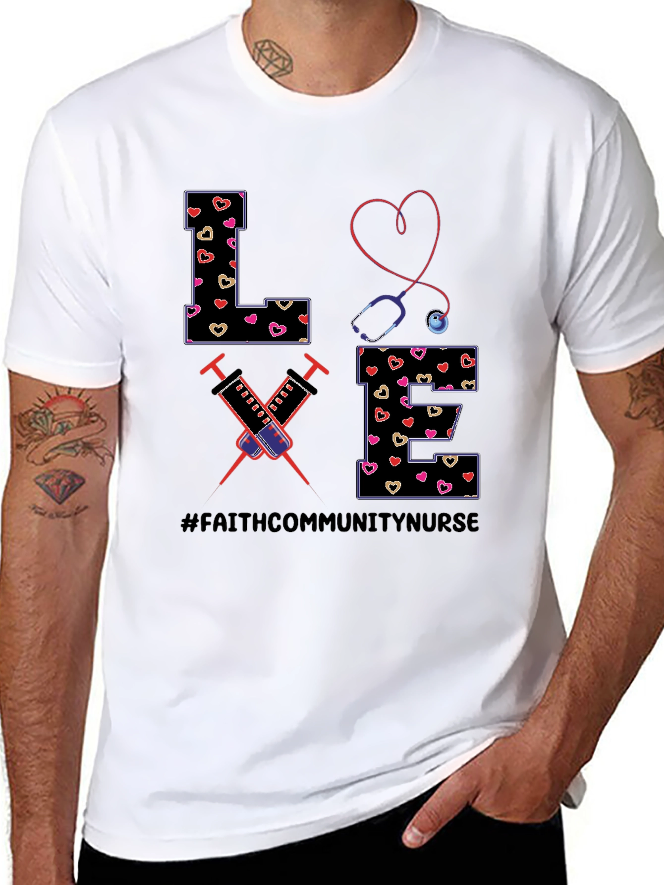Faith Community Nurse Love Graphic T-Shirt