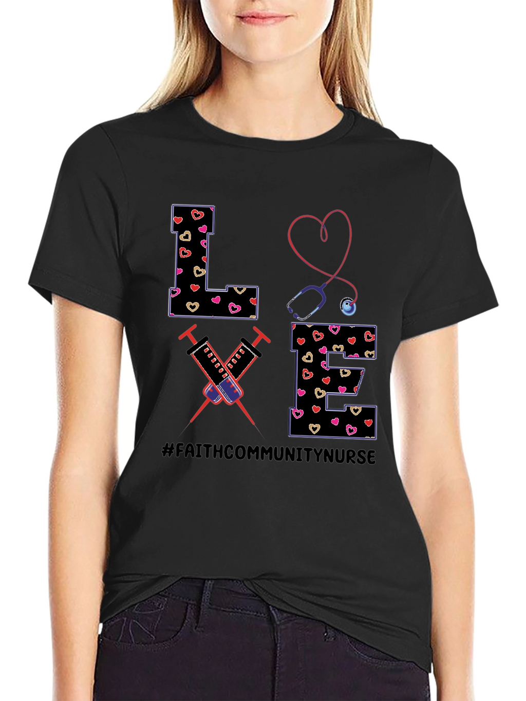 Faith Community Nurse Love Graphic T-Shirt