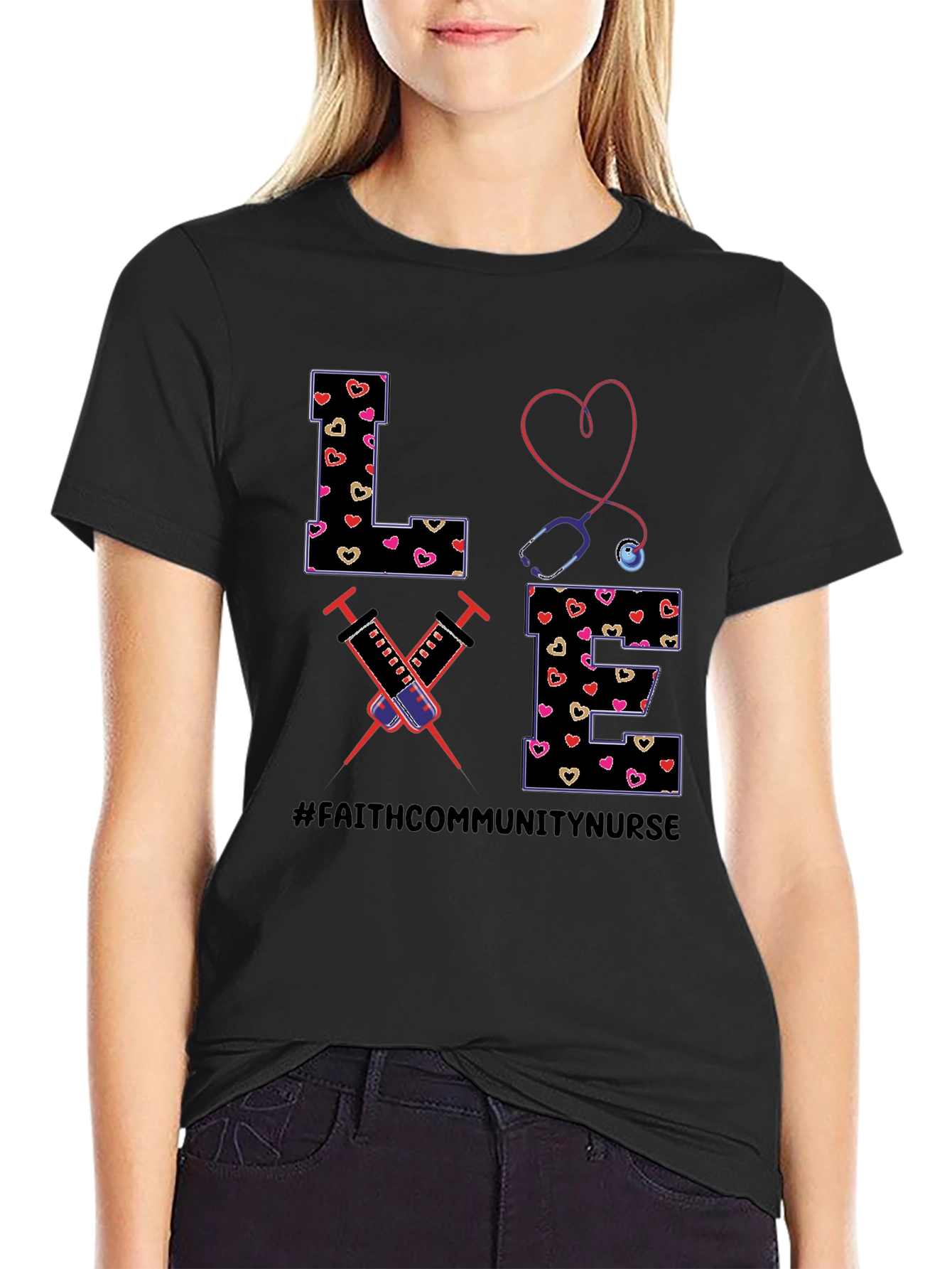 Faith Community Nurse Love Graphic T-Shirt