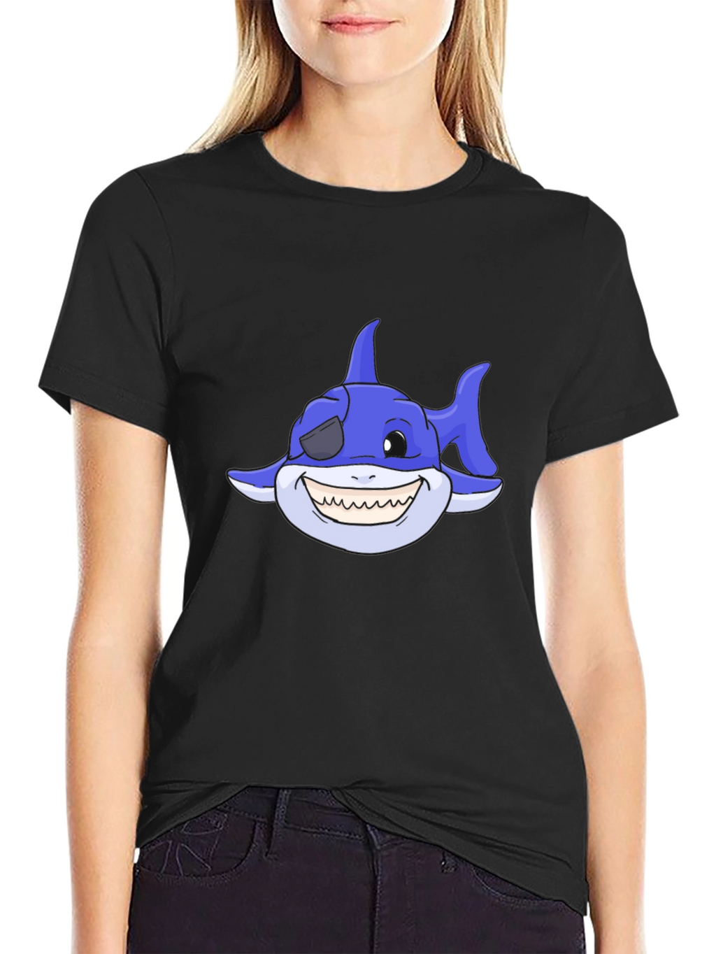 Cartoon Shark T-Shirt - Pirate Shark Tee