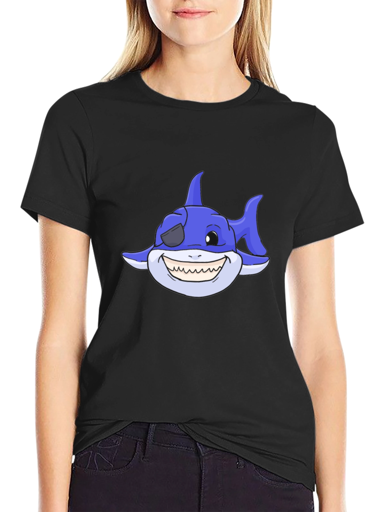 Cartoon Shark T-Shirt - Pirate Shark Tee