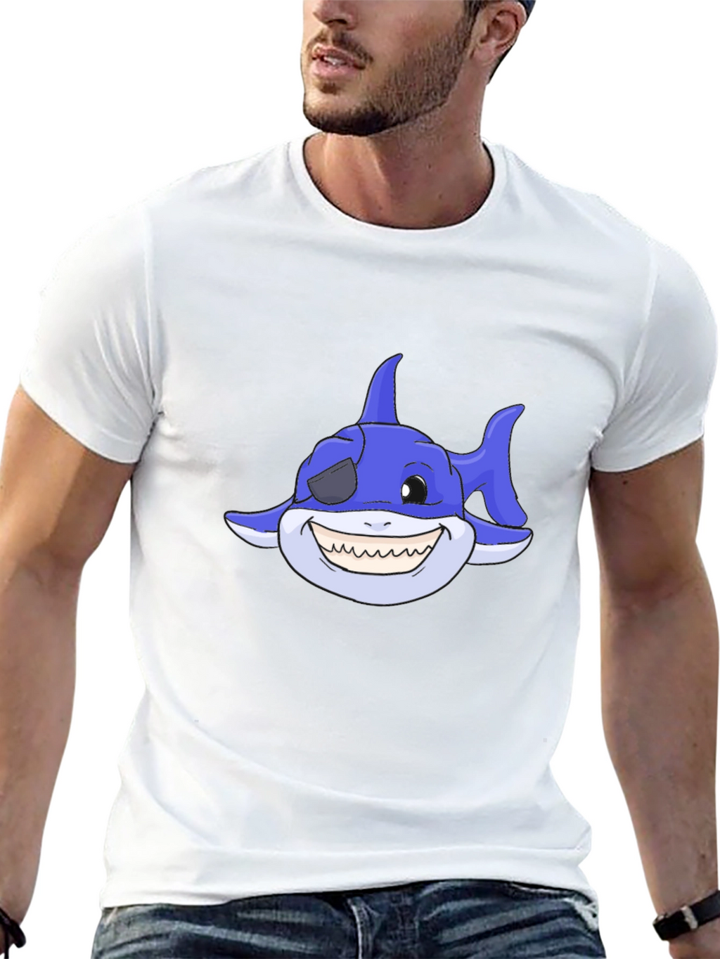Cartoon Shark T-Shirt - Pirate Shark Tee