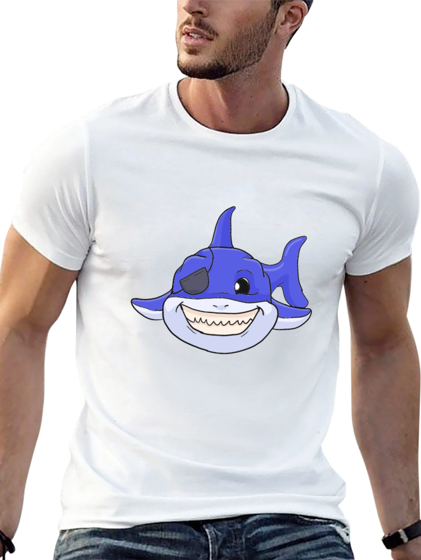 Cartoon Shark T-Shirt - Pirate Shark Tee
