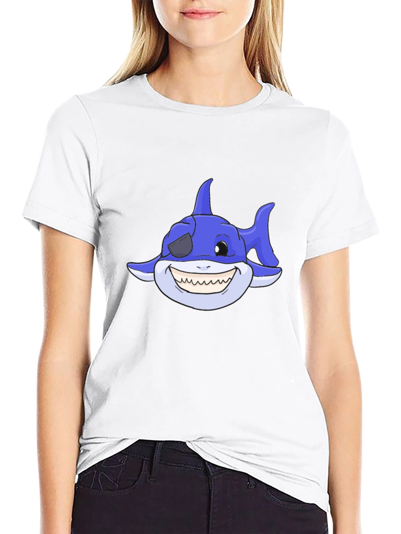 Cartoon Shark T-Shirt - Pirate Shark Tee