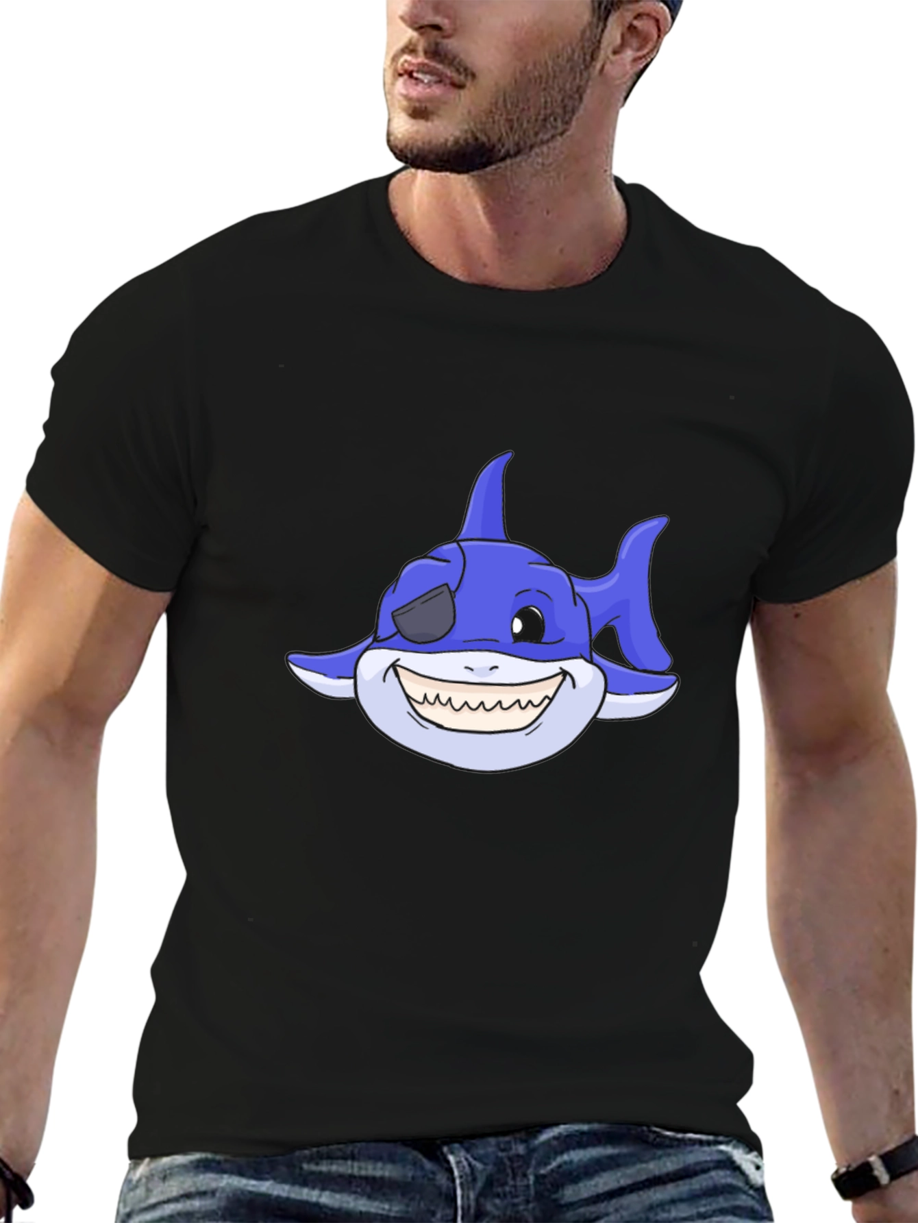 Cartoon Shark T-Shirt - Pirate Shark Tee
