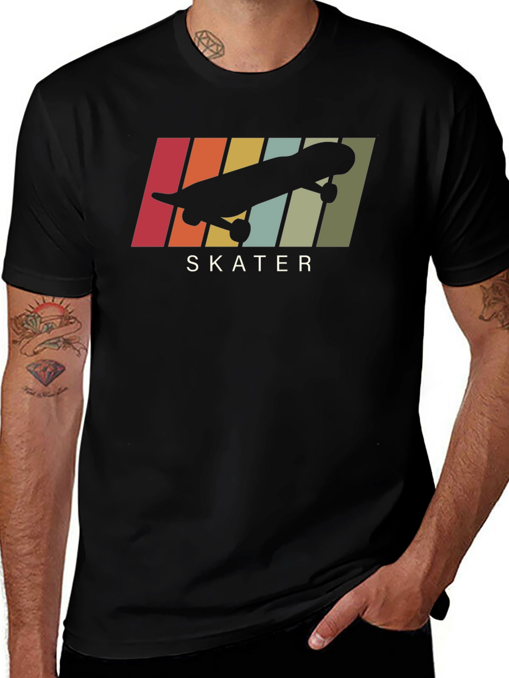 Retro Skater Graphic Tee - Cool Skateboard Design