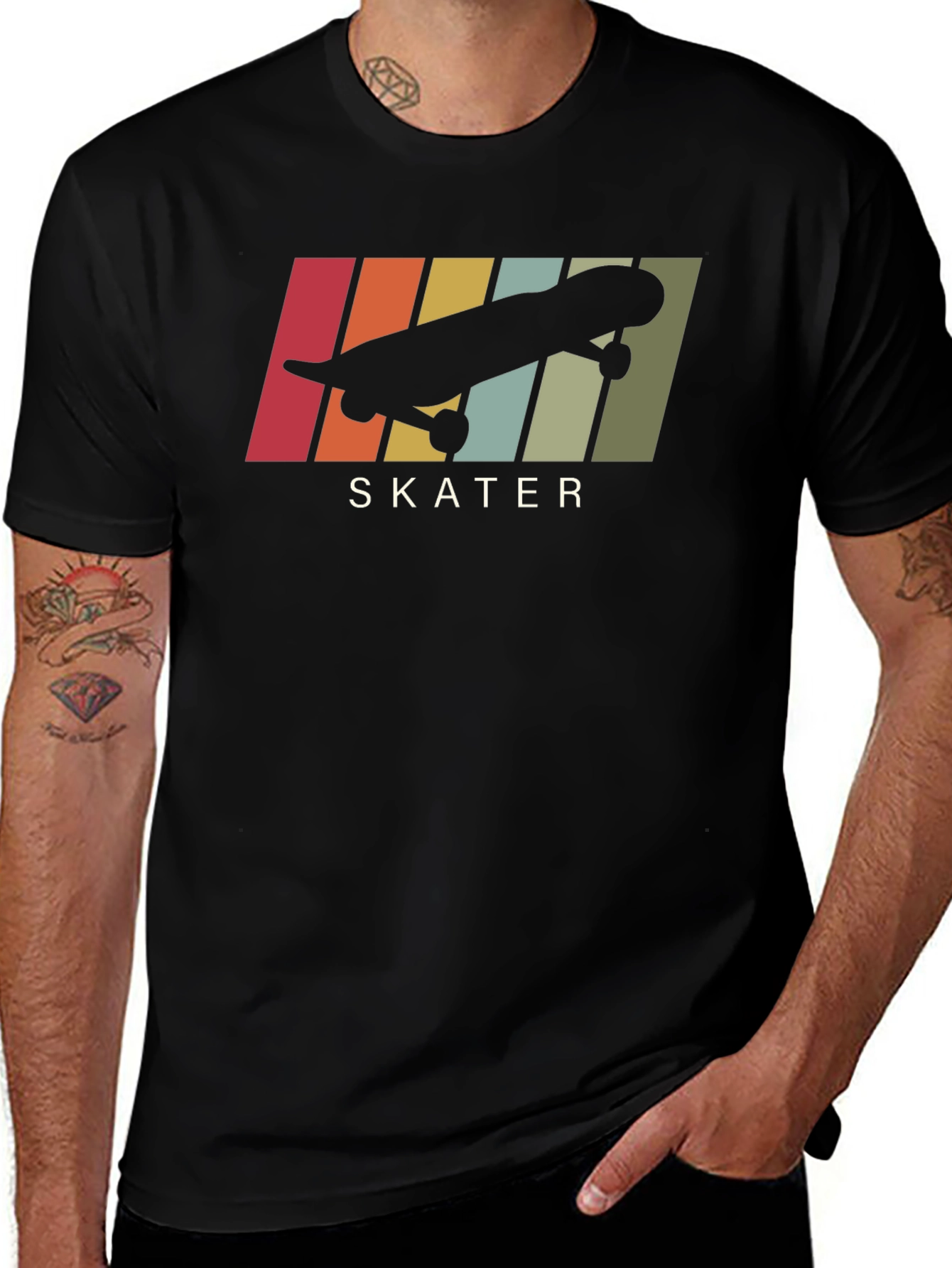 Retro Skater Graphic Tee - Cool Skateboard Design