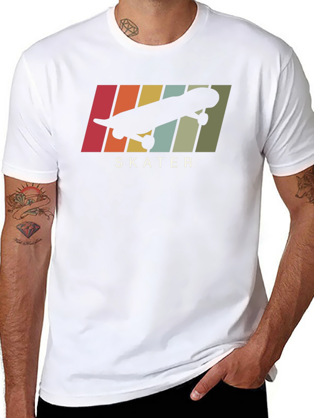 Retro Skater Graphic Tee - Cool Skateboard Design