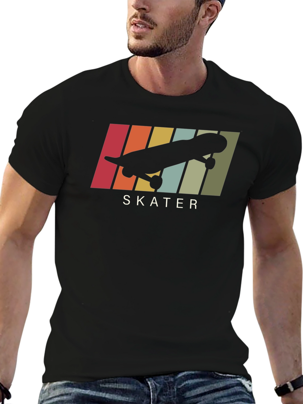 Retro Skater Graphic Tee - Cool Skateboard Design