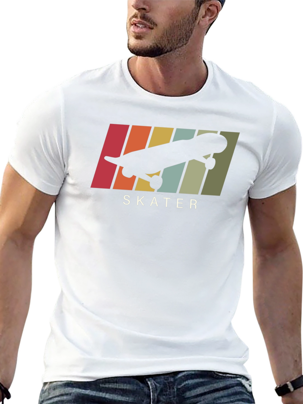 Retro Skater Graphic Tee - Cool Skateboard Design