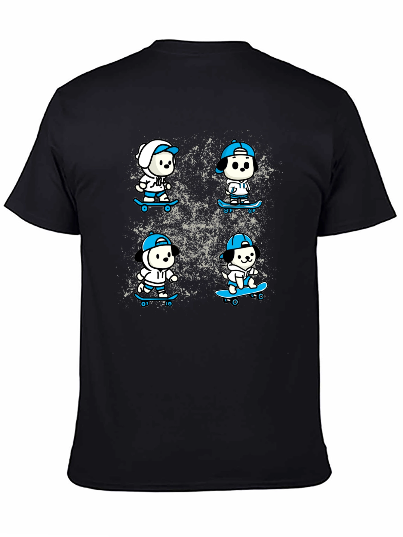 Cool Skateboard Dog T-Shirt - Black
