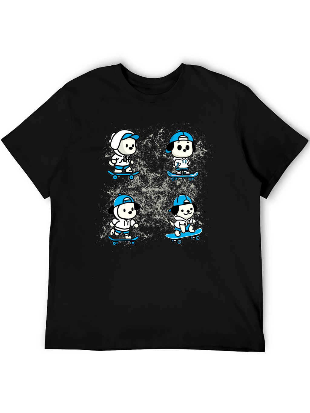 Cool Skateboard Dog T-Shirt - Black
