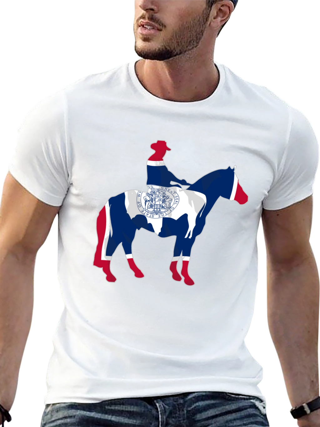 Wyoming State Flag Cowboy T-Shirt