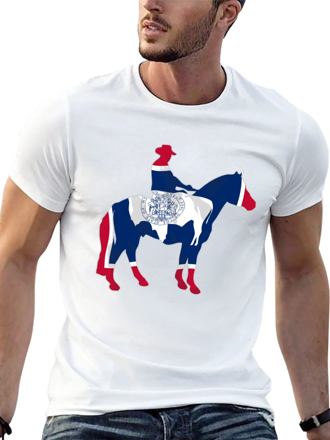 Wyoming State Flag Cowboy T-Shirt