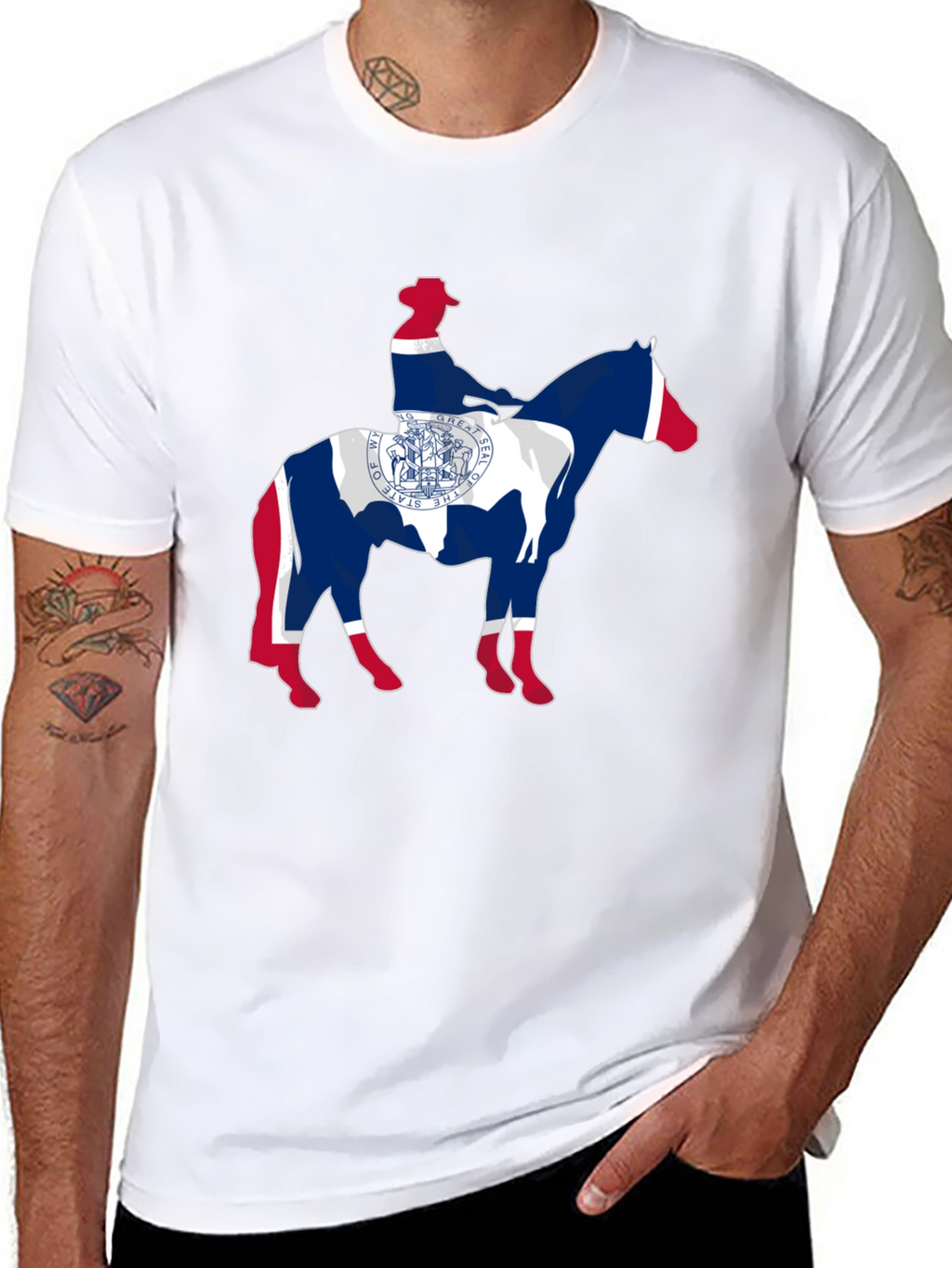 Wyoming State Flag Cowboy T-Shirt