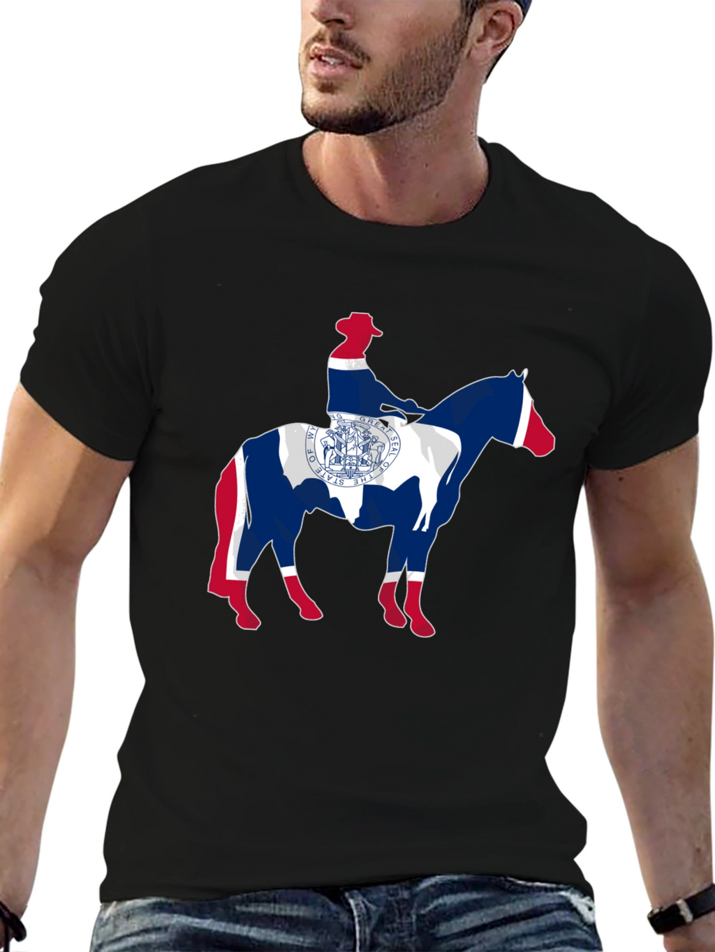 Wyoming State Flag Cowboy T-Shirt
