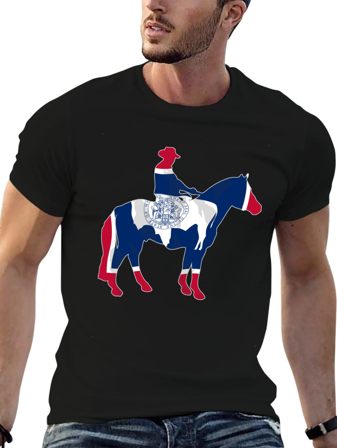 Wyoming State Flag Cowboy T-Shirt